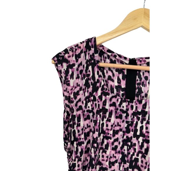 Ann Taylor Top  NWT‎ Ruched Sides Sleeveless Size 6 Silk Blend Abstract - Picture 5 of 9